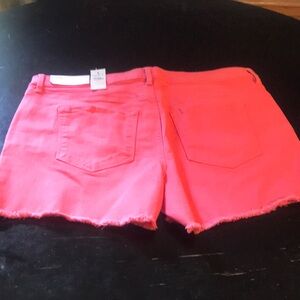 NWT LOFT Bright Pink Jean Shorts/ Mid Rise